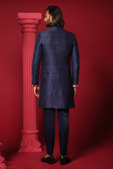 Amrit Dawani French Knot Embroidered Bandhgala Set 