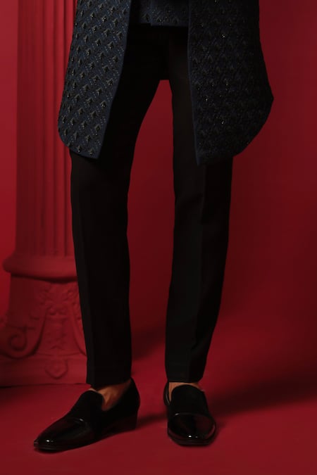 Buy_Amrit Dawani_White Cotton, Polyester Beads, Cut Work, Embroidery Resham Nehru Jacket Set _Online_at_Aza_Fashions