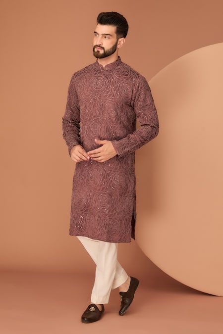 Kasbah Abstract Floral Embroidered Straight Kurta 