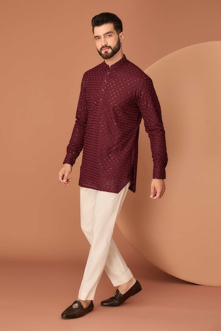 Kasbah Chikankari Embroidered Royal Cut Kurta 