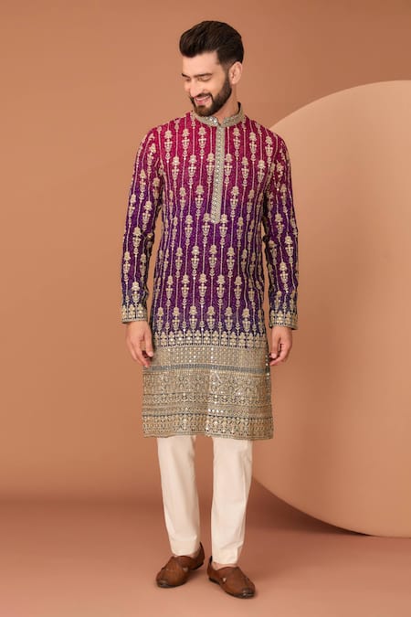 Kasbah Gota Embroidered Ombre Kurta 