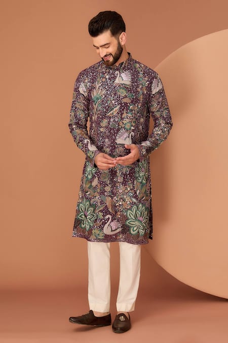 Kasbah Floral & Fauna Embroidered Kurta 