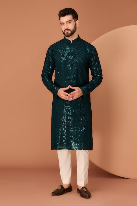 Kasbah Floral Sequin Embroidered Kurta 