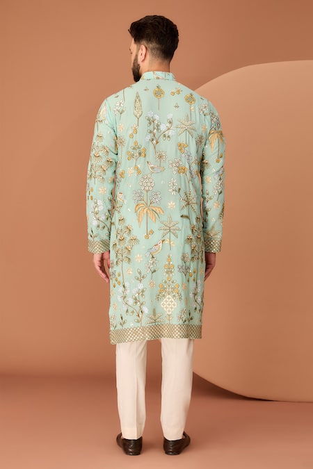 Kasbah Floral & Fauna Sequin Embroidered Kurta 