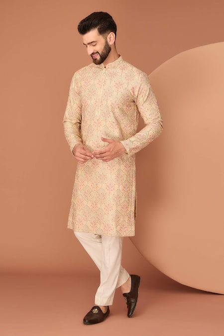 Kasbah Chikankari Gota Embroidered Straight Kurta 