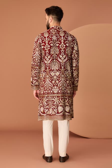 Kasbah Floral Zari Work Embroidered Kurta 