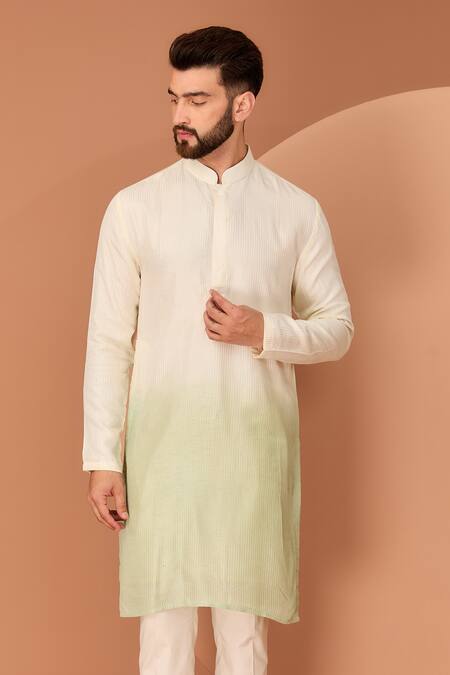 Kasbah_Green Silk Mirrors Embroidered Ombre Jacket _Online_at_Aza_Fashions
