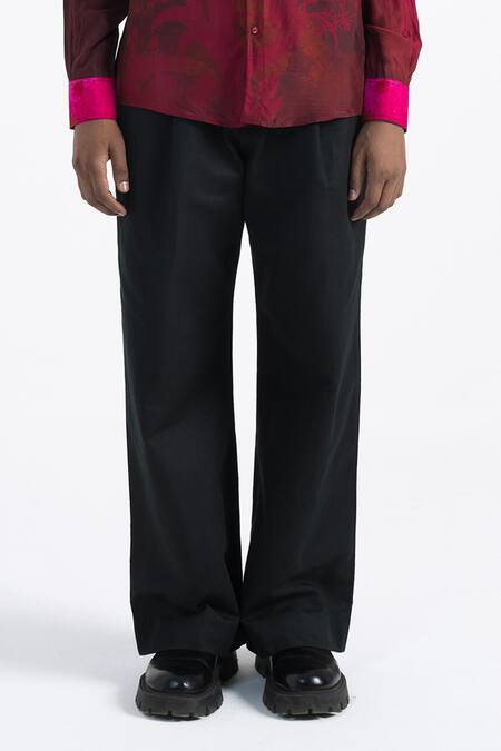 Buy Siddhartha Bansal Black Linen Long Day Solid Trouser Online at Aza Fashions Buy_Siddhartha Bansal_Black Linen Long Day Solid Trouser _Online_at_Aza_Fashions