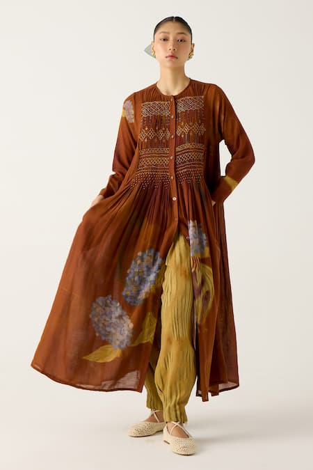 Cord Frida Foliage Print Kurta With Pant 