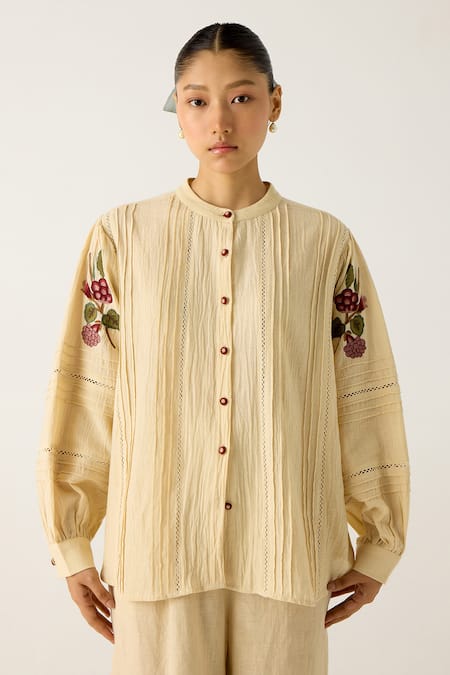 Cord Hazel Floral Embroidered Top 