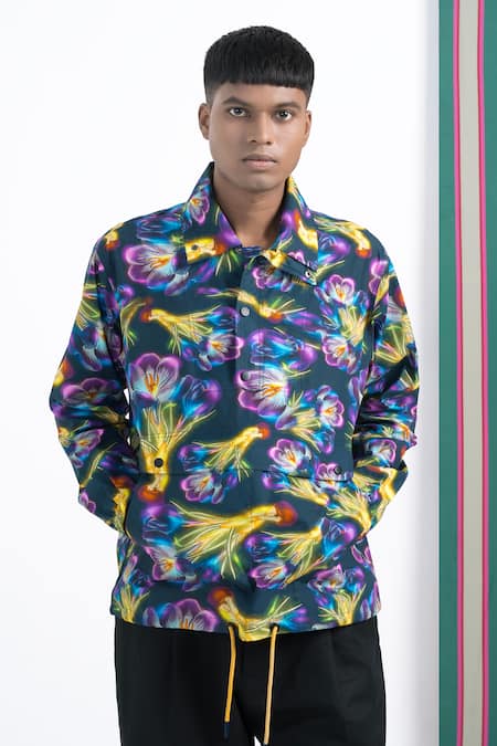 Siddhartha Bansal Night Bloom Print Pullover Jacket 