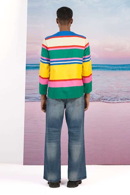 Siddhartha Bansal Love Fool Stripe Print Jacket 