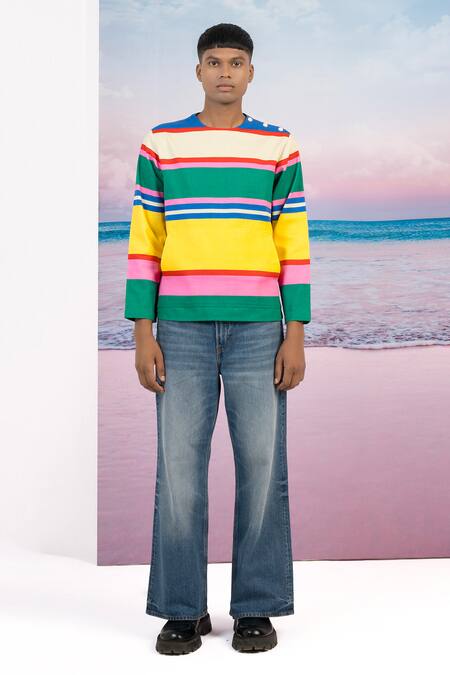 Buy Siddhartha Bansal Multi Color Gingham Love Fool Stripe Print Jacket Online at Aza Fashions Buy_Siddhartha Bansal_Multi Color Gingham Love Fool Stripe Print Jacket _Online_at_Aza_Fashions