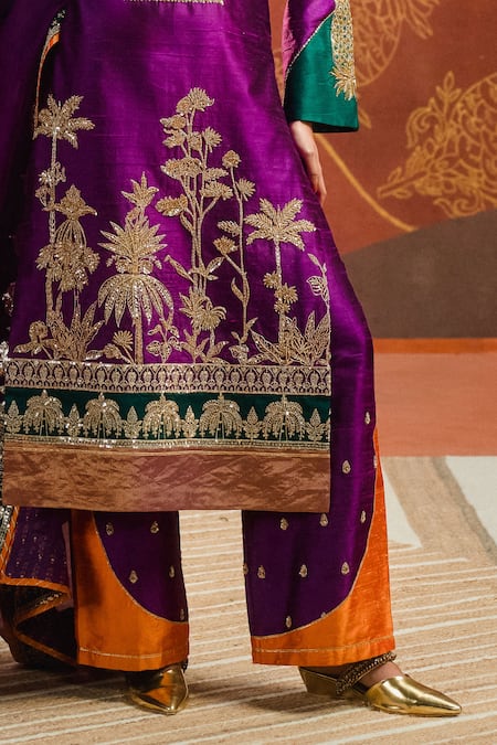 Shop Masaba Purple Silk, Organza Sequins, Beads, The Jamun Cooler Kurta Salwar Set Online at Aza Fashions Shop_Masaba_Purple Silk, Organza Sequins, Beads, The Jamun Cooler Kurta Salwar Set _Online_at_Aza_Fashions