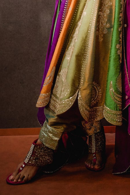 Masaba Multi Color Silk, Viscose, Organza The Paan Pista Anarkali Shrug Set Online at Aza Fashions Masaba_Multi Color Silk, Viscose, Organza The Paan Pista Anarkali Shrug Set _Online_at_Aza_Fashions