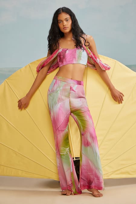 THE IASO Lolly Printed Flared Pant 