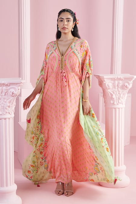 MANDIRA WIRK - Indian Sirin Flower Print Kaftan 