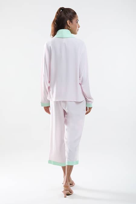 Mayank Anand Shraddha Nigam Cowl Neck Two Tone Top 