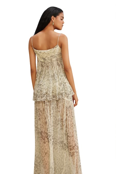 The Iaso Grey Chiffon Square Neck Cher Abstract Print Peplum Top at Aza Fashions The Iaso_Grey Chiffon Square Neck Cher Abstract Print Peplum Top _at_Aza_Fashions