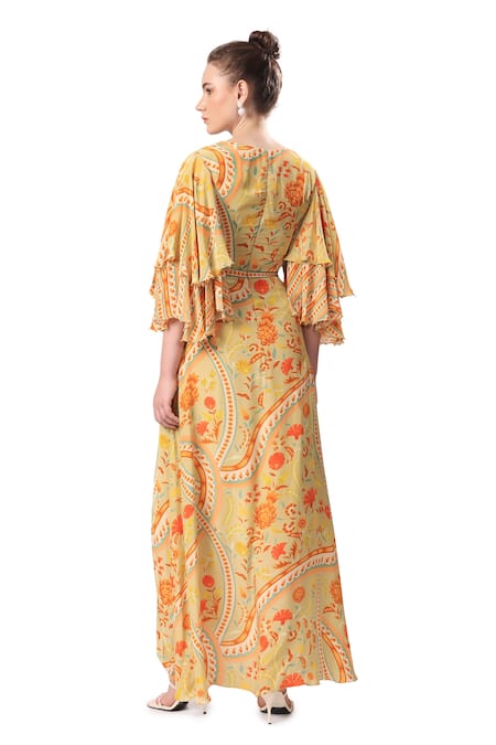 Mandira Wirk - Indian Zaina Floral Geometric Print Dress 