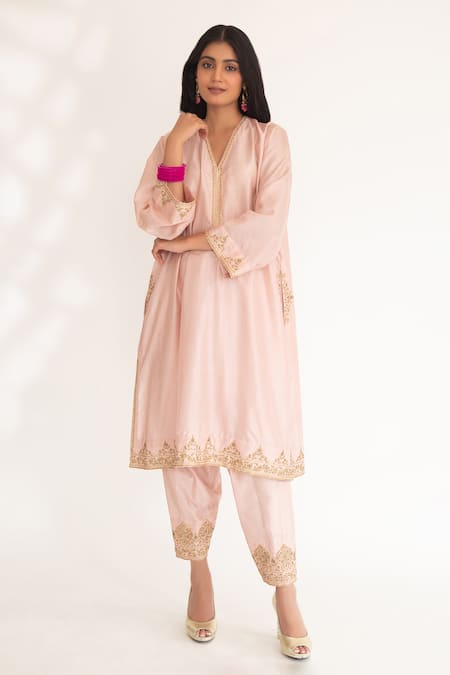 Chhaya Mehrotra Satya Zardozi Neckline Embroidered Kurta & Salwar Set 