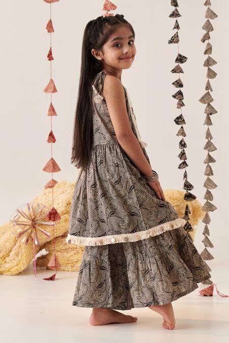 Buy_Cute Couture_Beige Kurta Flex And Printed Floral Embroidered & Sharara Set _Online_at_Aza_Fashions