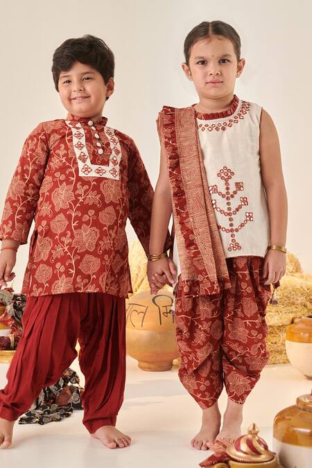 Cute Couture Beige , Satin Mirrors Embroidered Kurta Dhoti Pant Set at Aza Fashions Cute Couture_Beige , Satin Mirrors Embroidered Kurta Dhoti Pant Set _at_Aza_Fashions