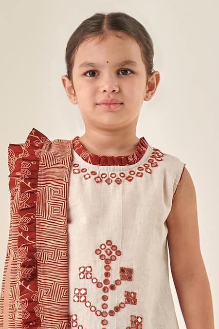 Buy Cute Couture Beige , Satin Mirrors Embroidered Kurta Dhoti Pant Set Buy_Cute Couture_Beige , Satin Mirrors Embroidered Kurta Dhoti Pant Set