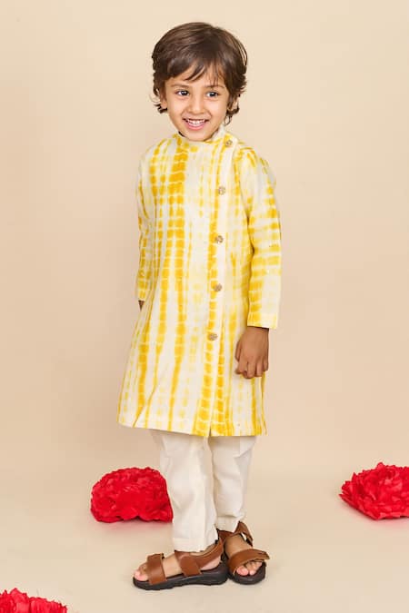 All Boy Couture Sequin Embroidered Tie Dye Kurta With Pyjama 