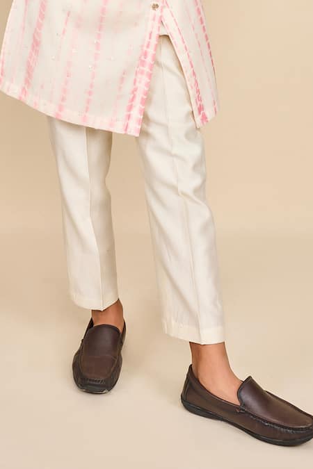 Buy_All Boy Couture_Pink Chanderi, Cotton Sequins, Embroidery Tie Dye Kurta Set _Online_at_Aza_Fashions