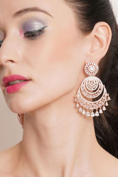 Ruby Raang Stone Studded Layered Chandbalis 