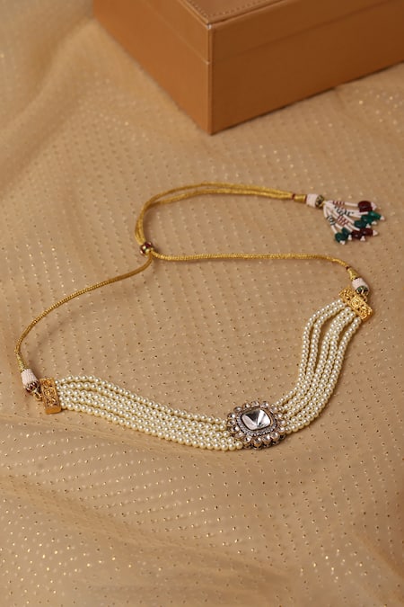 Ruby Raang Pearl Kundan Choker 