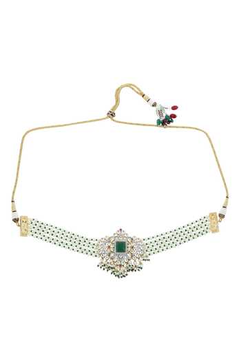 Ruby Raang Gold Plated Floret Carved Choker Online at Aza Fashions Ruby Raang_Gold Plated Floret Carved Choker _Online_at_Aza_Fashions