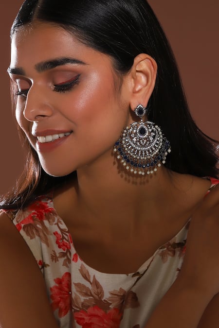 Ruby Raang Carved Dangler Earrings 