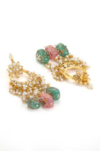 Buy Ruby Raang Gold Plated Pearls, Stones Kundan Studded Half-moon Choker Set Online at Aza Fashions Buy_Ruby Raang_Gold Plated Pearls, Stones Kundan Studded Half-moon Choker Set _Online_at_Aza_Fashions