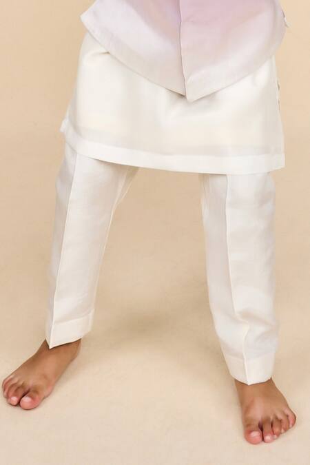 All Boy Couture_Purple Satin, Cotton, Ombre Kurta Jodhpuri Set _Online_at_Aza_Fashions