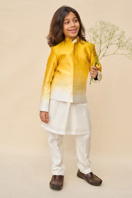 All Boy Couture Kurta Set With Ombre Jodhpuri 