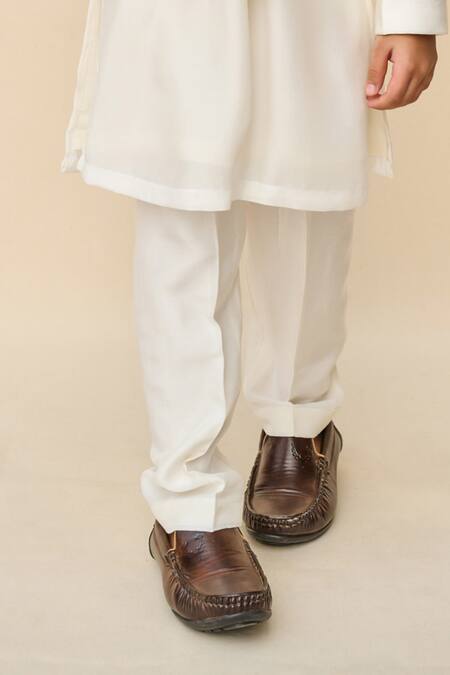 All Boy Couture_Yellow Silk , , Kurta Set With Ombre Jodhpuri _Online_at_Aza_Fashions