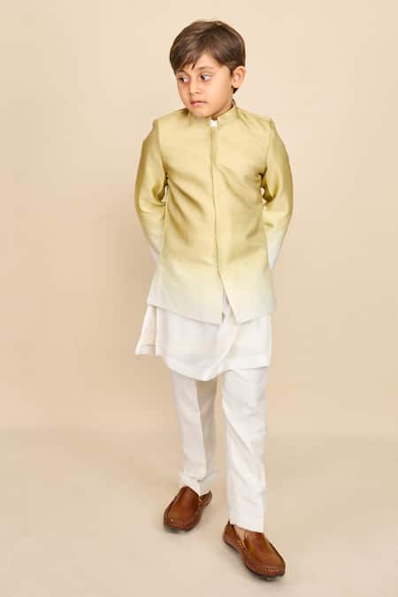 All Boy Couture Solid Kurta Set With Ombre Jodhpuri 