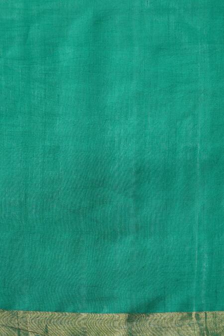 Dusala Green Kota Doria Embroidery Poppy Handwoven Saree With Running Blouse Piece Online at Aza Fashions Dusala_Green Kota Doria Embroidery Poppy Handwoven Saree With Running Blouse Piece _Online_at_Aza_Fashions