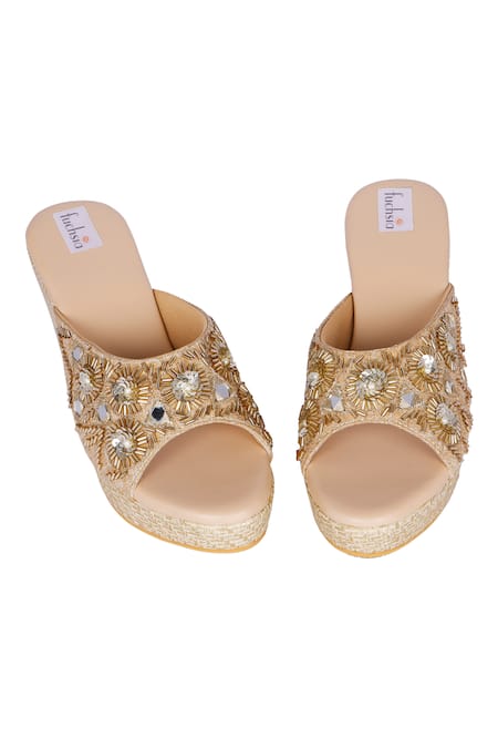 Fuchsia by aashaka mehta Mirror Magic Slider Wedges 