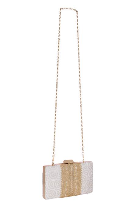 Buy_Fuchsia by aashaka mehta_White Sequins, Lace Glamour Embellished Clutch _Online_at_Aza_Fashions