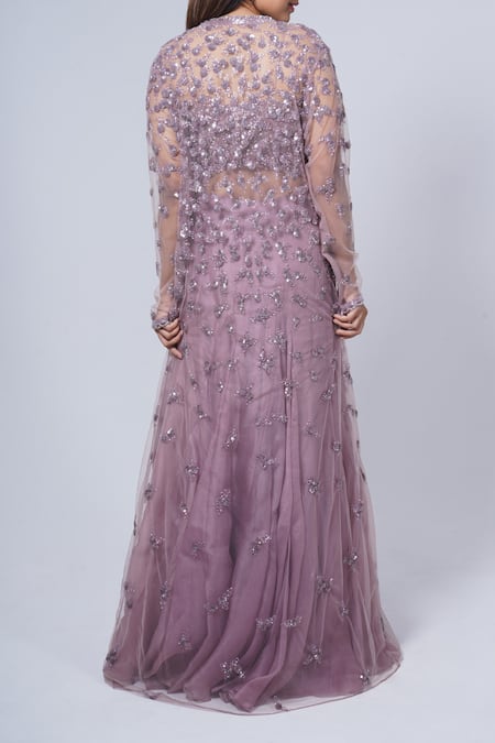 COUTURE BY NIHARIKA Floral Embroidered Jacket Lehenga Set 