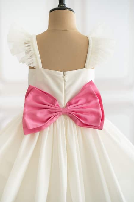 Buy Ruchika Lath Label Off White Taffeta, Crepe Beads Castle Embroidered Dress Buy_Ruchika Lath Label_Off White Taffeta, Crepe Beads Castle Embroidered Dress