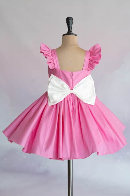 Shop Ruchika Lath Label Pink Taffeta, Crepe Sequins, Beads, Pearls Unicorn Embroidered Dress at Aza Fashions Shop_Ruchika Lath Label_Pink Taffeta, Crepe Sequins, Beads, Pearls Unicorn Embroidered Dress _at_Aza_Fashions