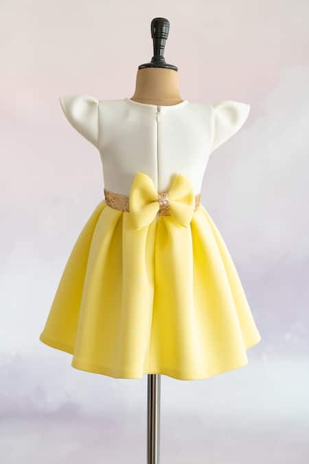 Shop Ruchika Lath Label Off White Neoprene Sequins, Pearls Simba Embroidered Dress at Aza Fashions Shop_Ruchika Lath Label_Off White Neoprene Sequins, Pearls Simba Embroidered Dress _at_Aza_Fashions