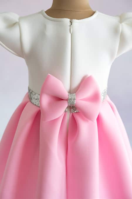 Buy_Ruchika Lath Label_Off White Scuba Embroidery Llama- Beads- Sequin- Pearl Dress _Online_at_Aza_Fashions