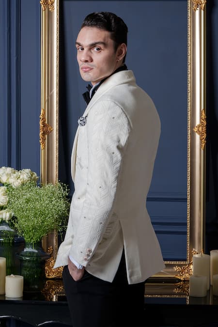 Amrit Dawani Bead Detailed Tuxedo Pant Set 