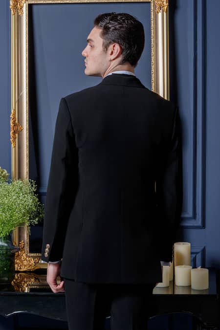 Amrit Dawani Midnight Elegance Cutpipe Detailed Tuxedo Pant Set 