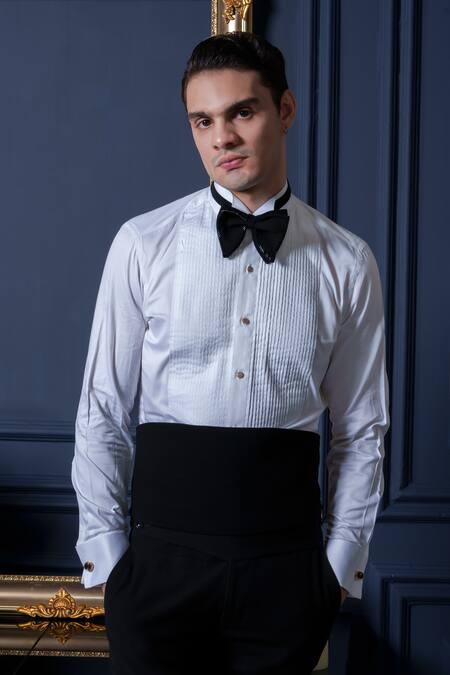 Buy_Amrit Dawani_Grey Velvet, Polyester, Cotton Sequins Radiance Detailed Tuxedo Pant Set _Online_at_Aza_Fashions